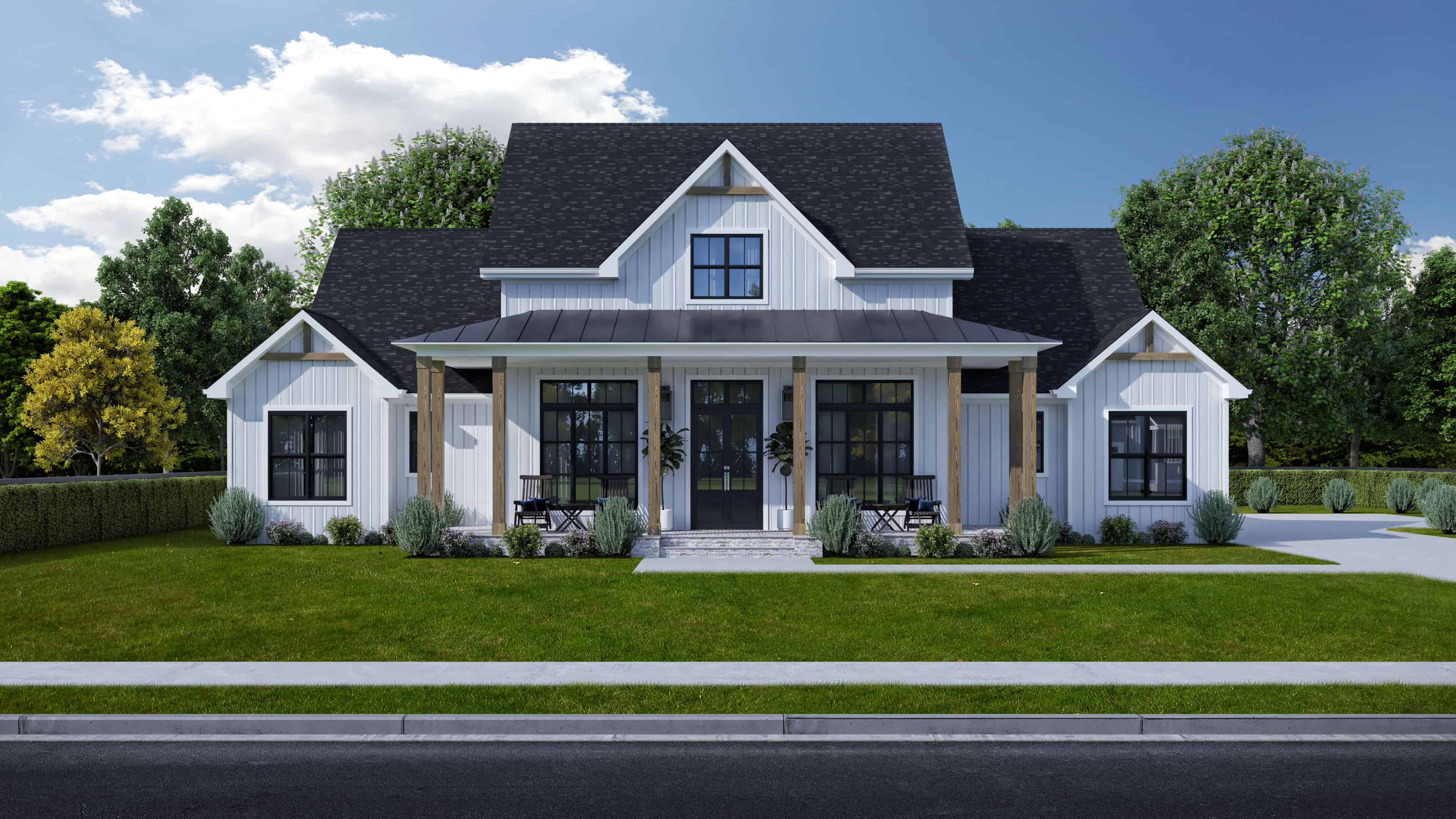 Front View of this 4-Bedroom,2676 Sq Ft Plan -204-1033