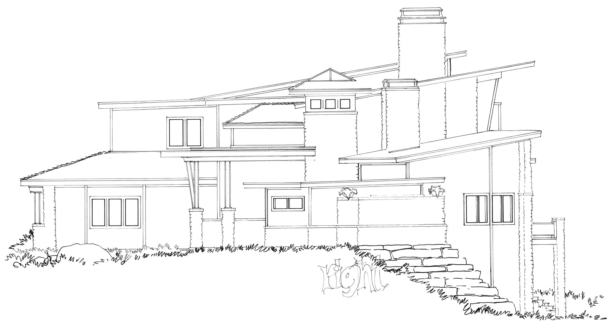 Home Plan Right Elevation of this 5-Bedroom,7419 Sq Ft Plan -205-1000