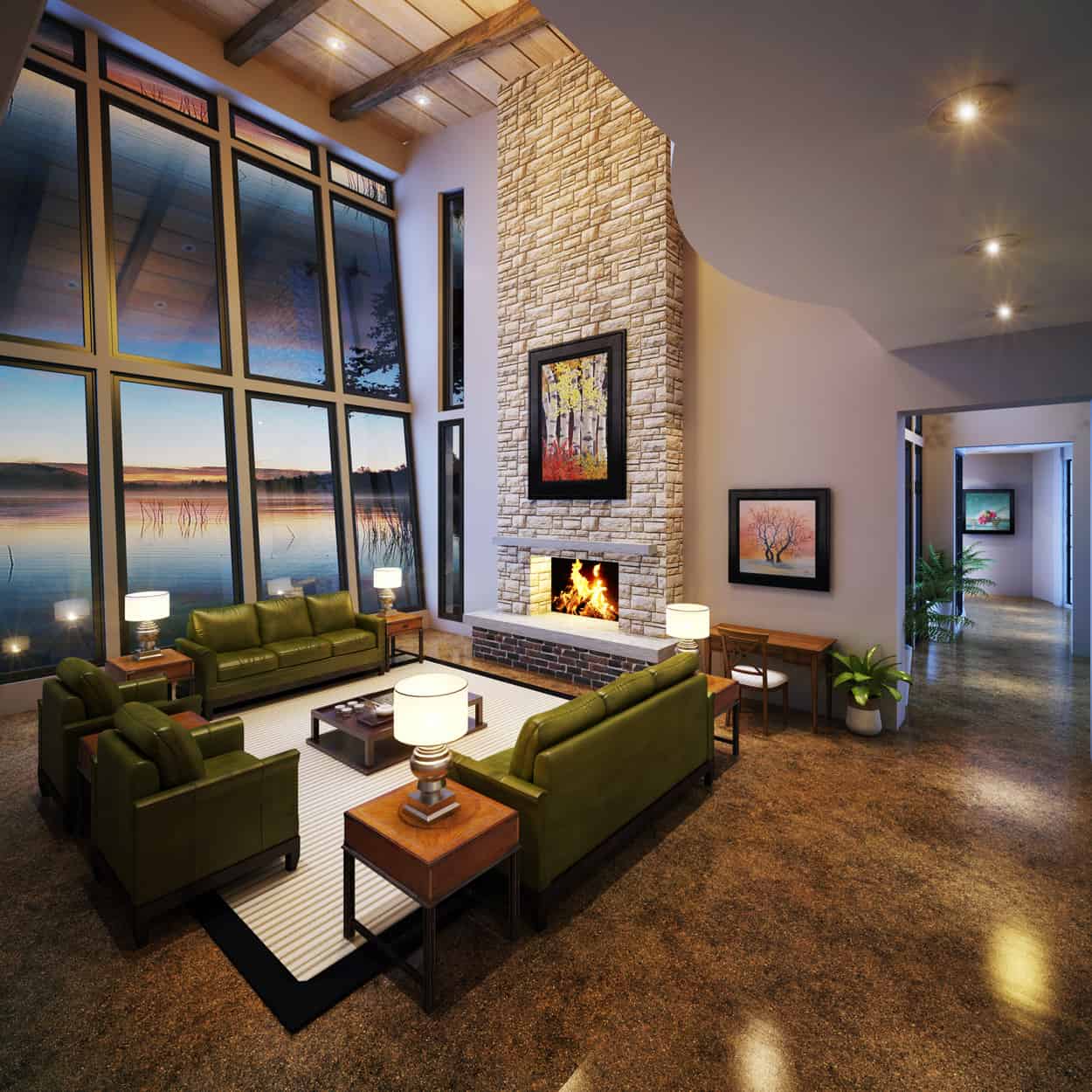 Living Room of this 5-Bedroom,7419 Sq Ft Plan -205-1000
