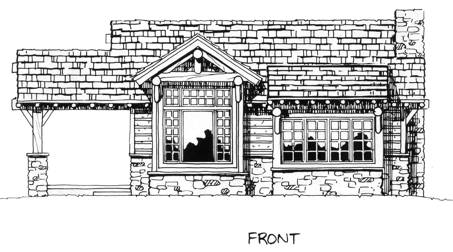 Front View of this 2-Bedroom, 681 Sq Ft Plan - 205-1003