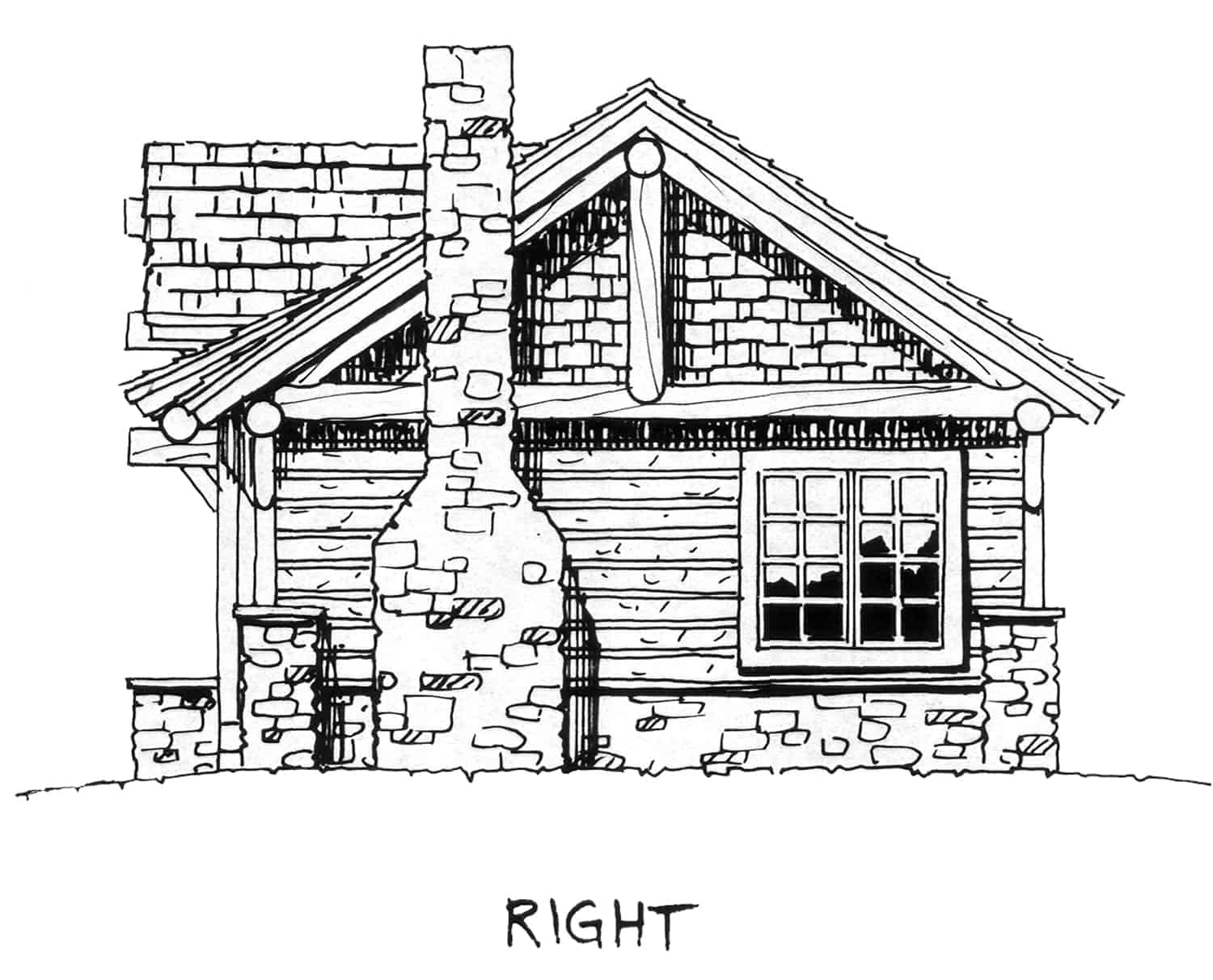 Right Side View of this 2-Bedroom, 681 Sq Ft Plan - 205-1003