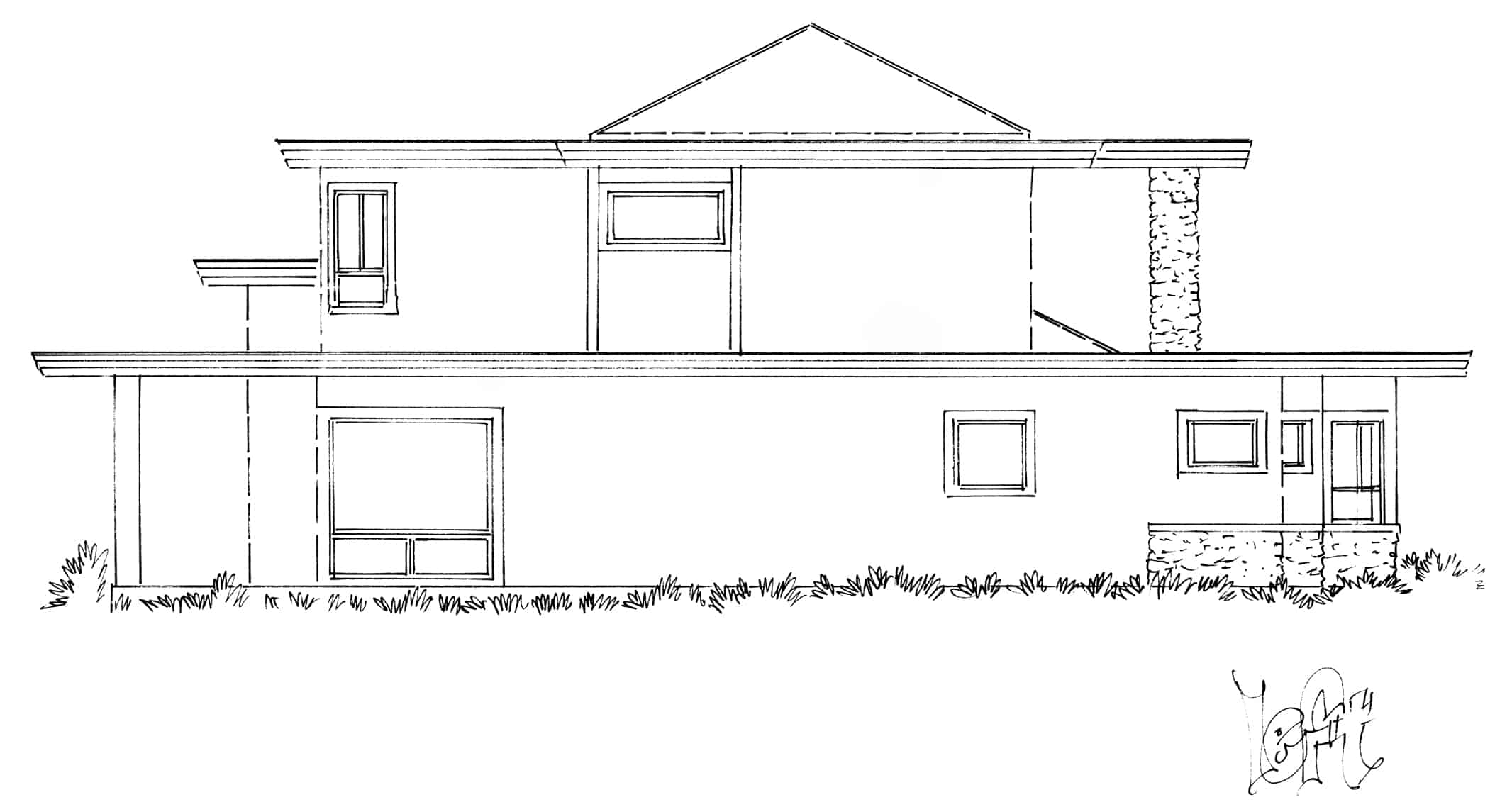 Home Plan Left Elevation of this 4-Bedroom,2343 Sq Ft Plan -205-1004