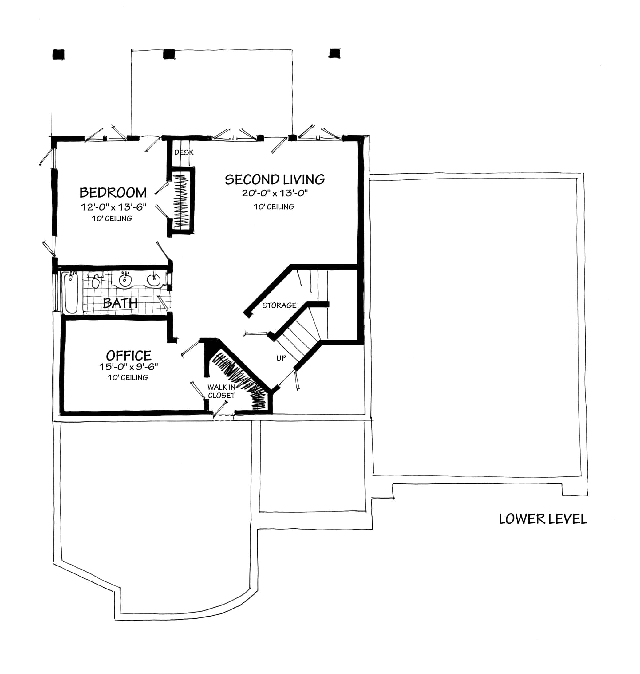 Floor Plan Basement of Contemporary Plan #205-1004
