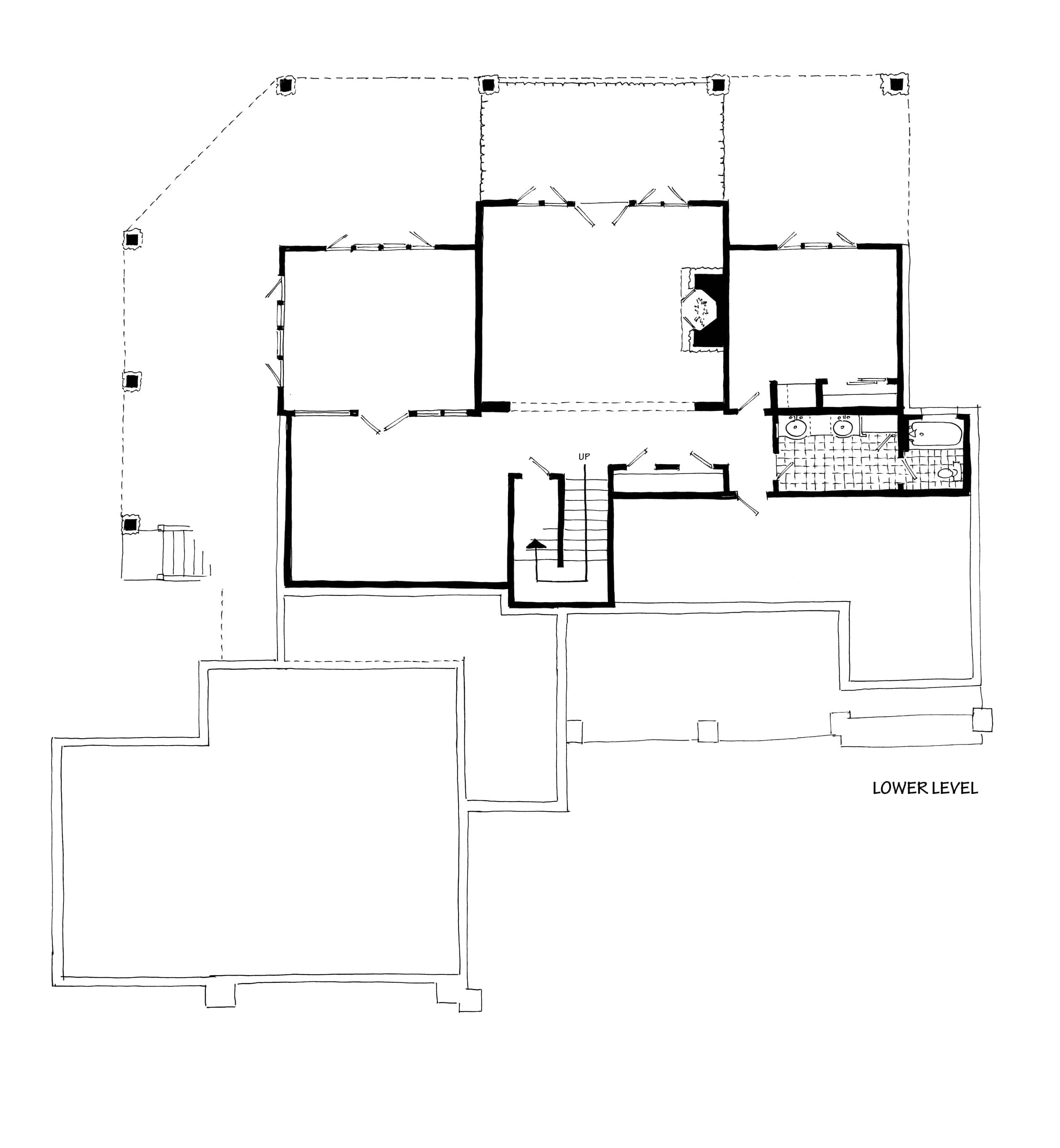 Floor Plan Basement of Farmhouse Plan #205-1005