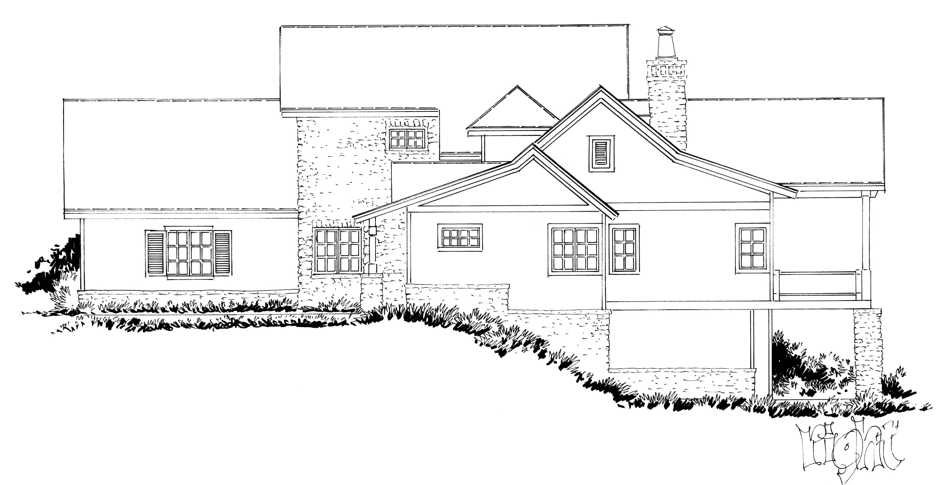 Home Plan Right Elevation of this 4-Bedroom,5069 Sq Ft Plan -205-1005