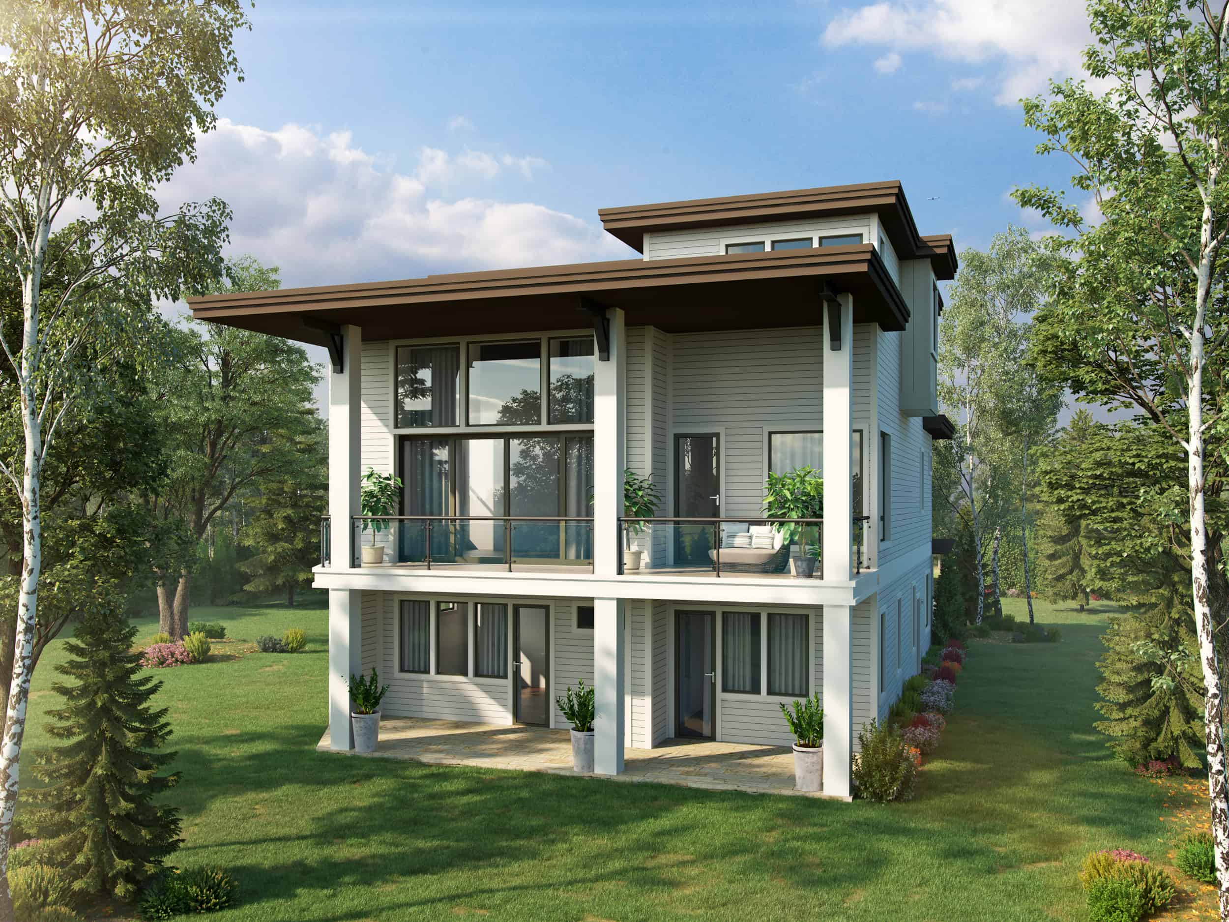 Rear View of this 4-Bedroom, 3230 Sq Ft Plan - 205-1006
