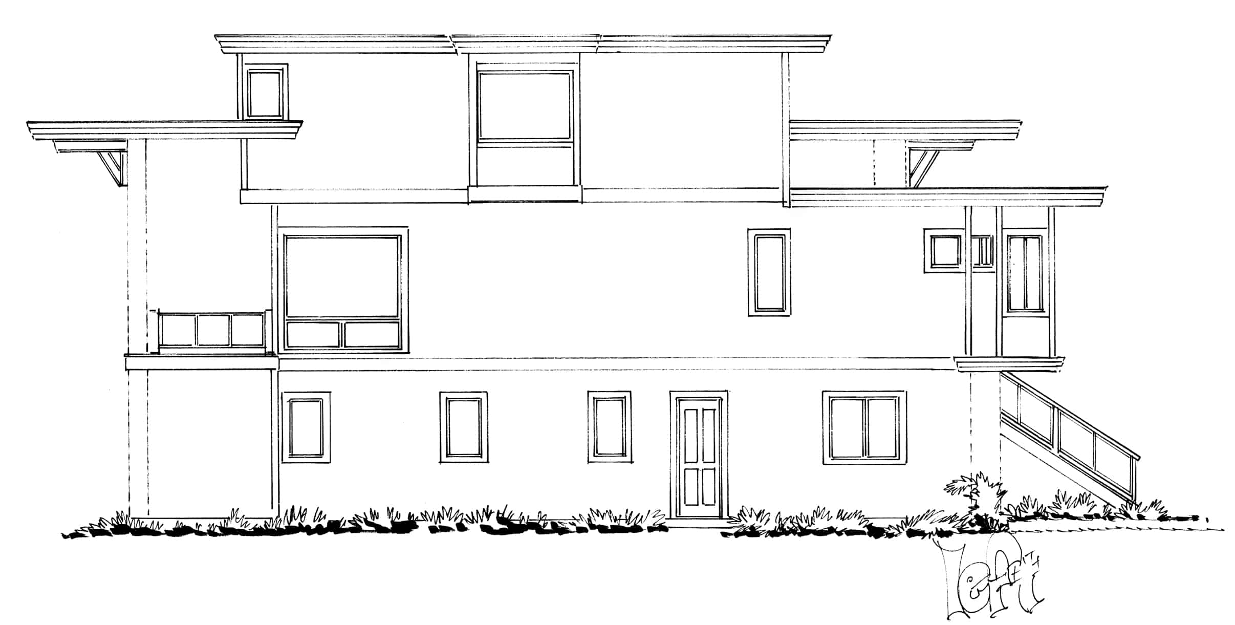 Home Plan Left Elevation of this 4-Bedroom,3230 Sq Ft Plan -205-1006