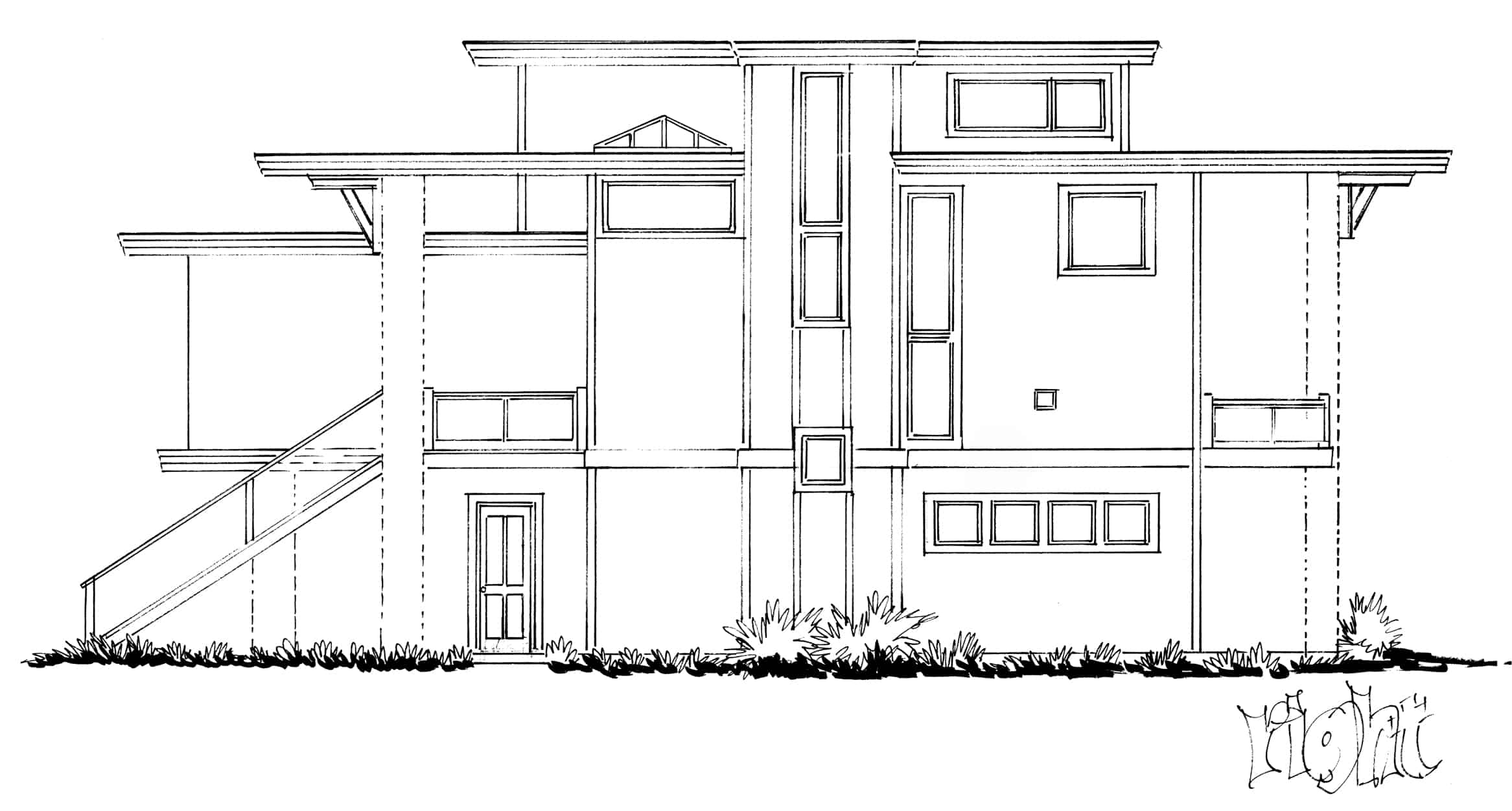 Home Plan Right Elevation of this 4-Bedroom,3230 Sq Ft Plan -205-1006