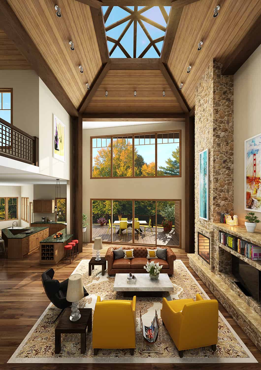 Living Room of this 4-Bedroom, 4085 Sq Ft Plan - 205-1008
