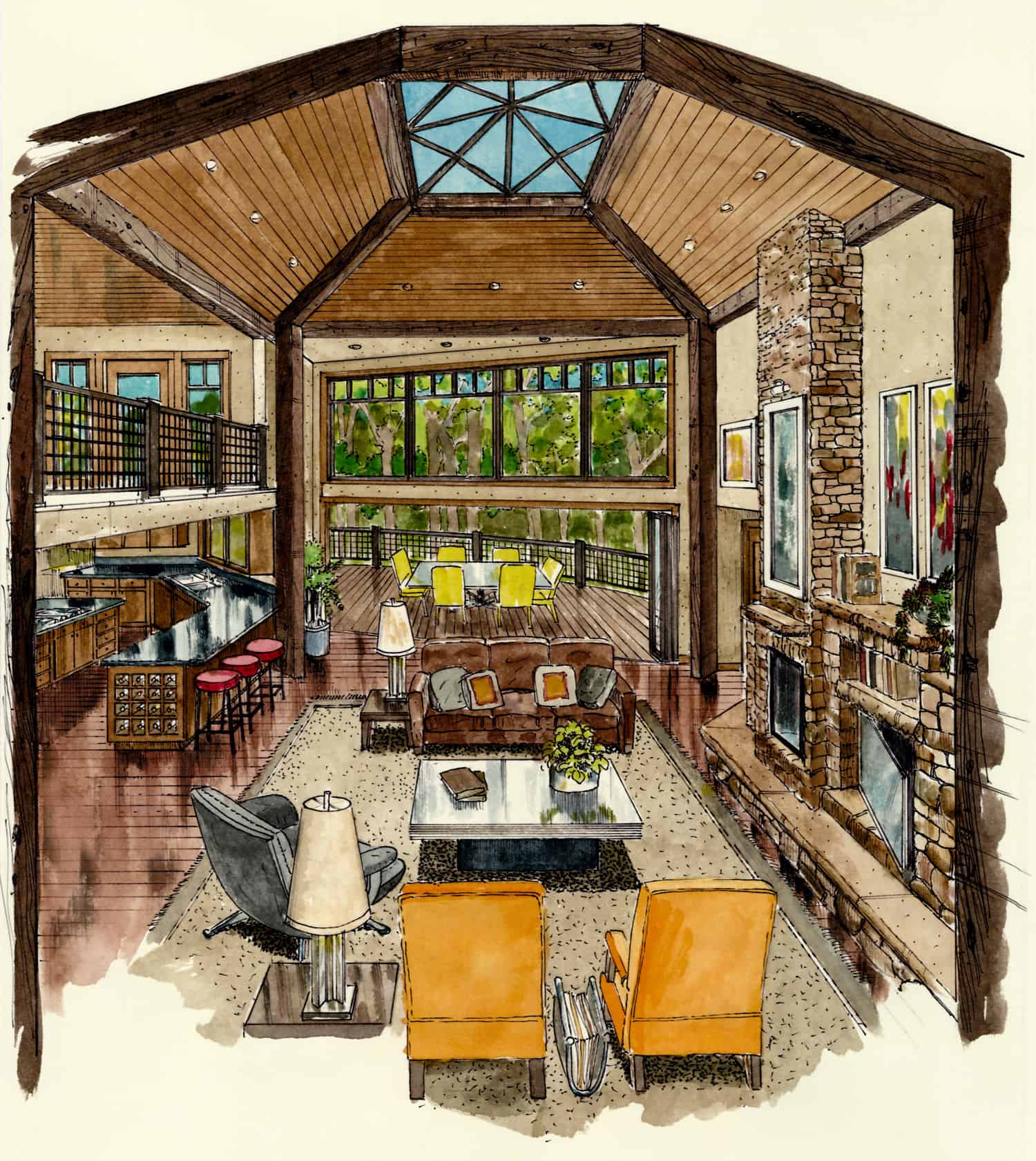 Living Room of this 4-Bedroom, 4085 Sq Ft Plan - 205-1008