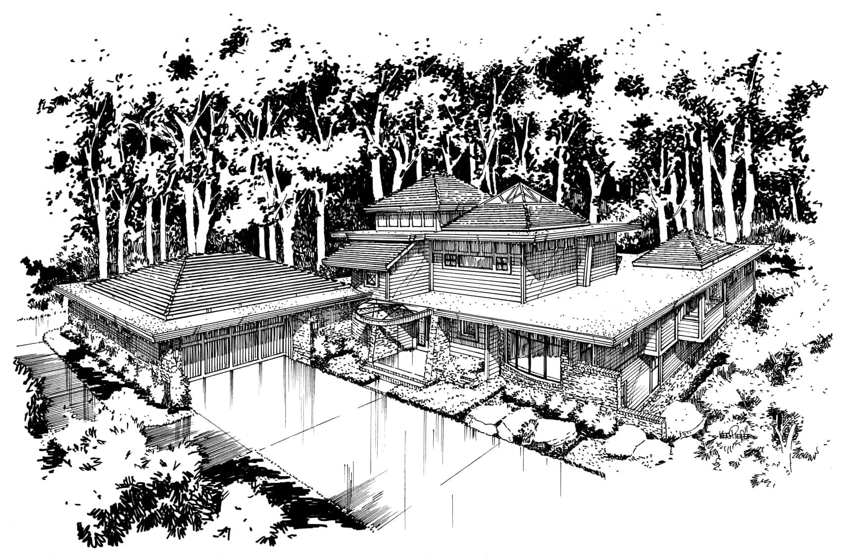 Front View of this 4-Bedroom, 4085 Sq Ft Plan - 205-1008