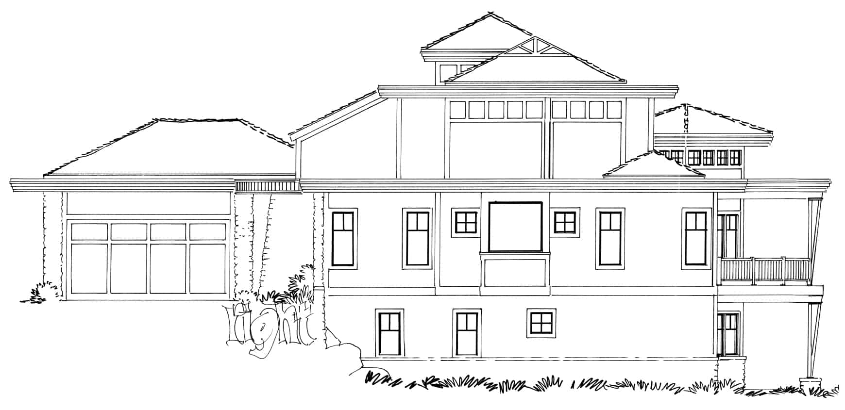 Home Plan Right Elevation of this 4-Bedroom,4085 Sq Ft Plan -205-1008