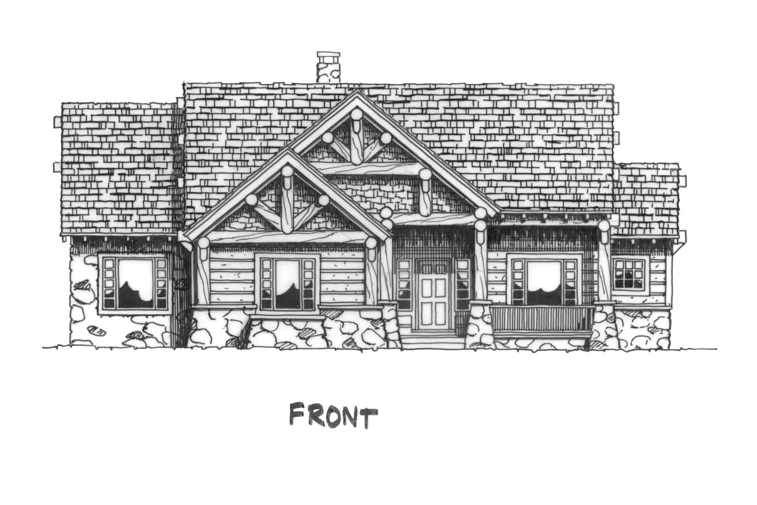 Home Plan Front Elevation of this 3-Bedroom,1416 Sq Ft Plan -205-1009