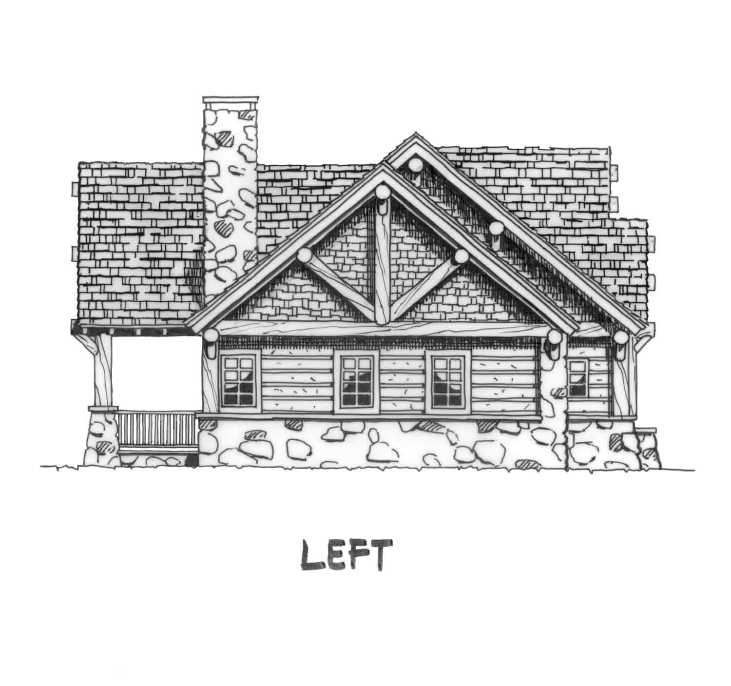 Home Plan Left Elevation of this 3-Bedroom,1416 Sq Ft Plan -205-1009
