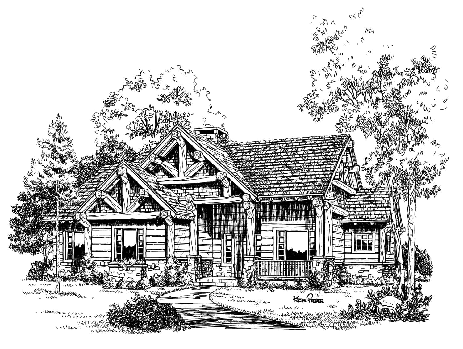 Front View of this 3-Bedroom, 1416 Sq Ft Plan - 205-1009