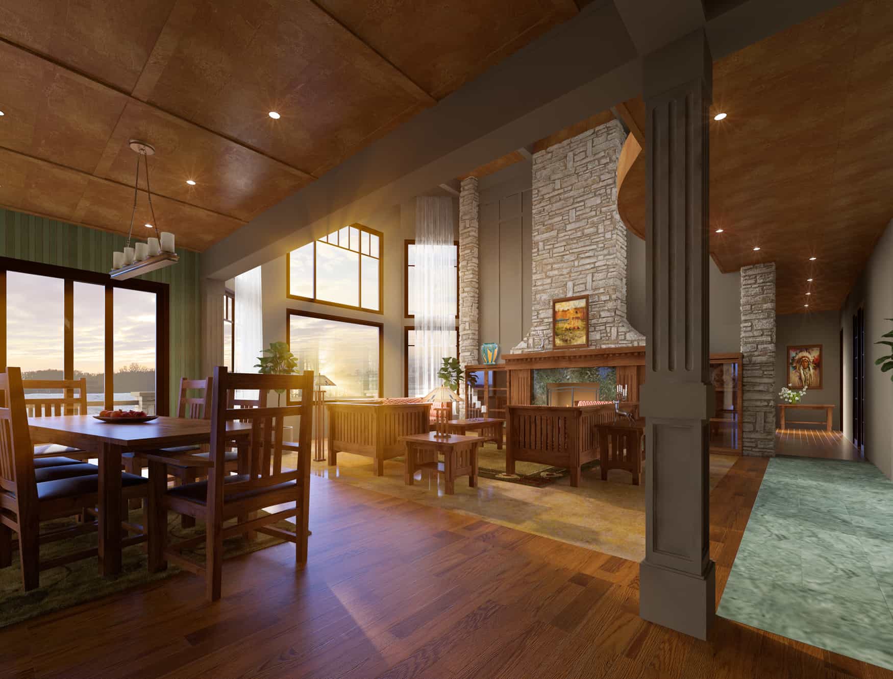 Living Room of this 4-Bedroom, 4520 Sq Ft Plan - 205-1010