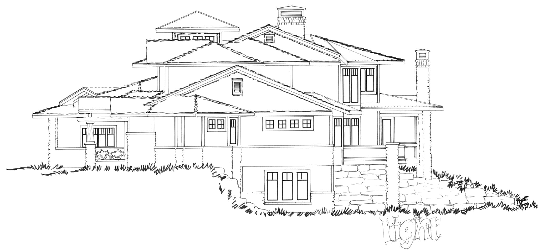 Home Plan Right Elevation of this 4-Bedroom,4520 Sq Ft Plan -205-1010