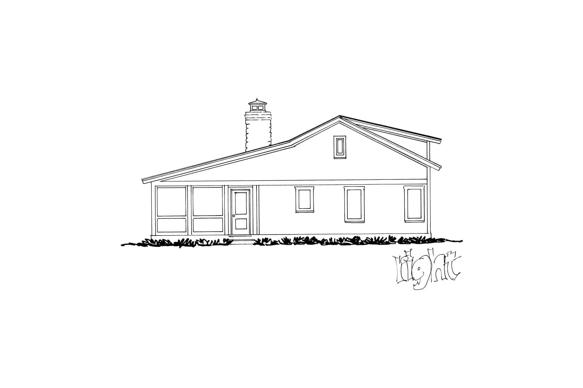 Home Plan Right Elevation of this 3-Bedroom,1371 Sq Ft Plan -205-1011