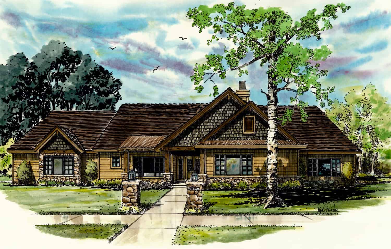 Country home (ThePlanCollection: Plan #205-1012)
