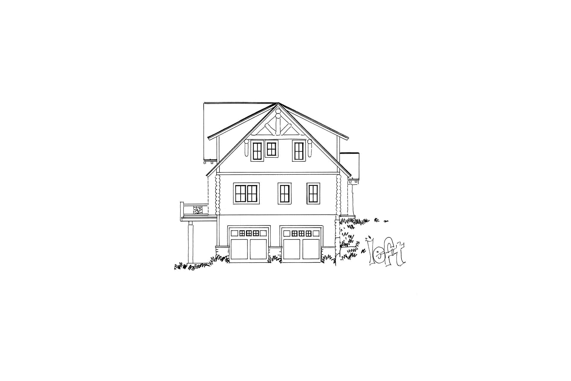 Home Plan Left Elevation of this 4-Bedroom,2002 Sq Ft Plan -205-1013