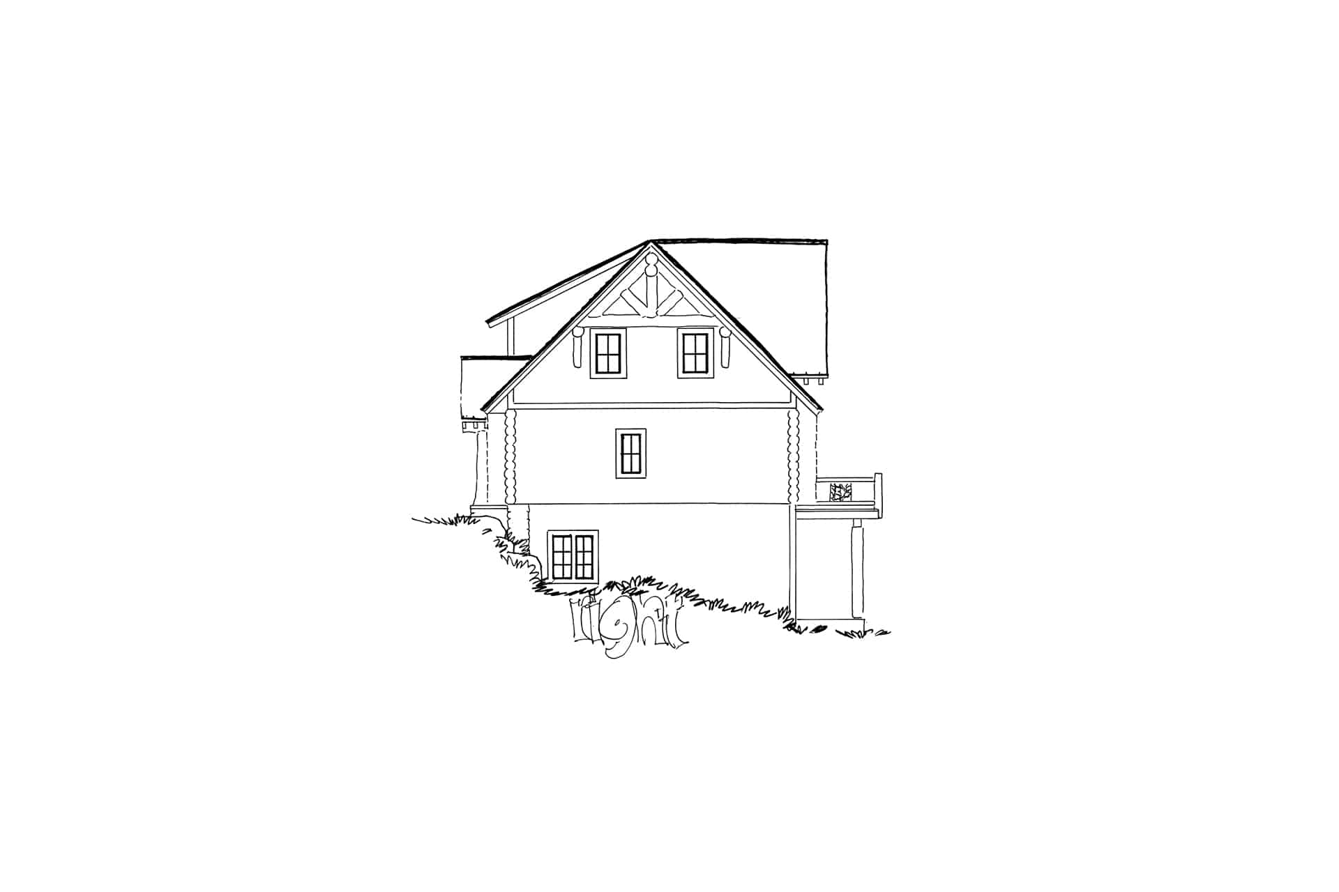 Home Plan Right Elevation of this 4-Bedroom,2002 Sq Ft Plan -205-1013