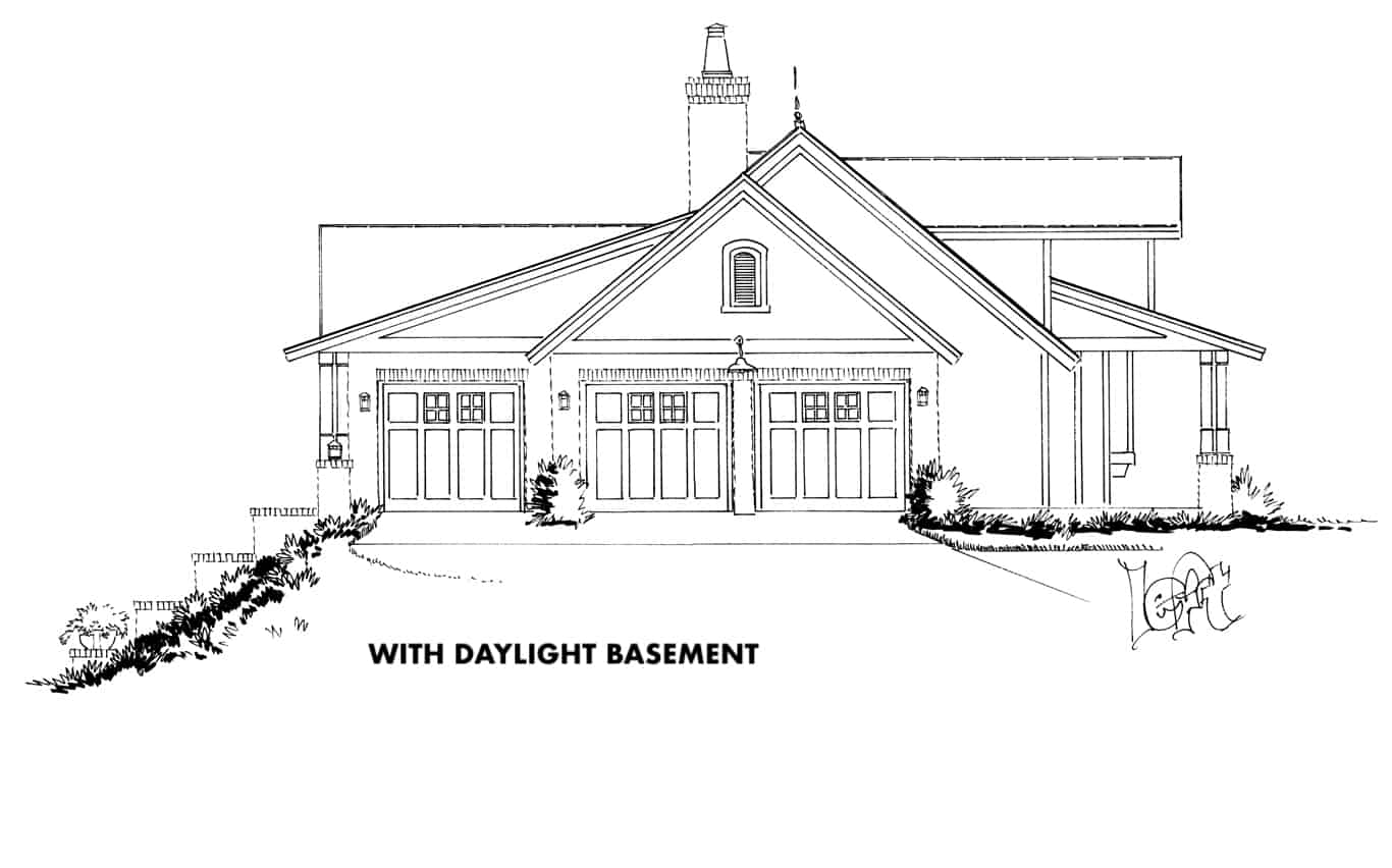 Home Plan Left Elevation of this 3-Bedroom,2251 Sq Ft Plan -205-1014