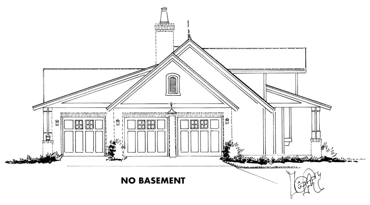 Home Plan Left Elevation of this 3-Bedroom,2251 Sq Ft Plan -205-1014