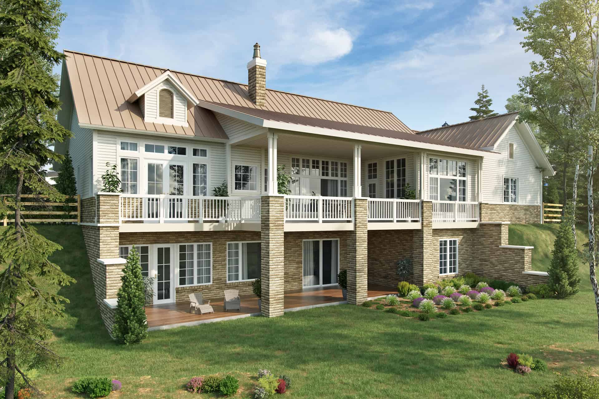 Rear View of this 3-Bedroom, 2251 Sq Ft Plan - 205-1014