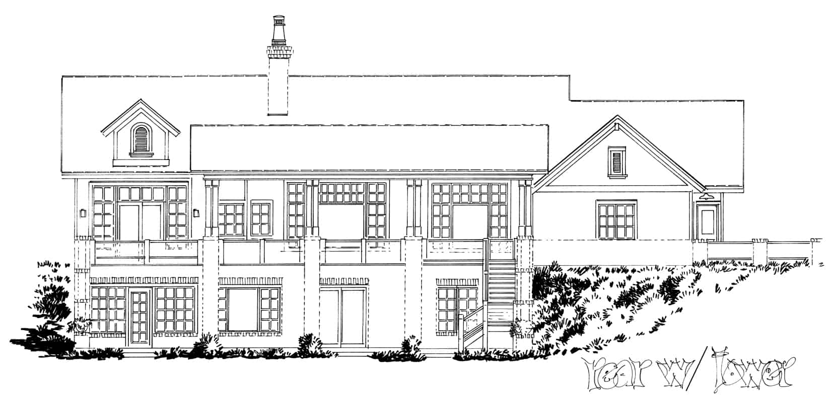 Home Plan Rear Elevation of this 3-Bedroom,2251 Sq Ft Plan -205-1014