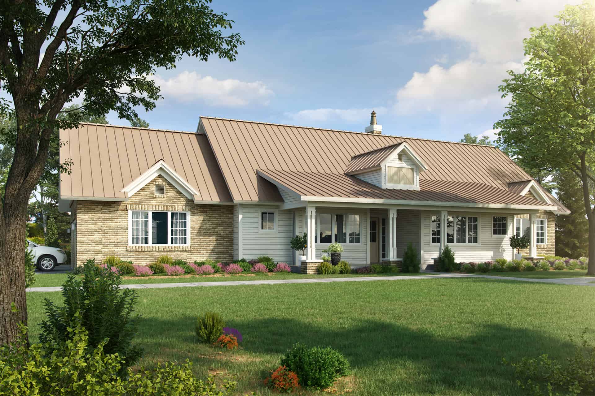 Ranch home (ThePlanCollection: Plan #205-1014)