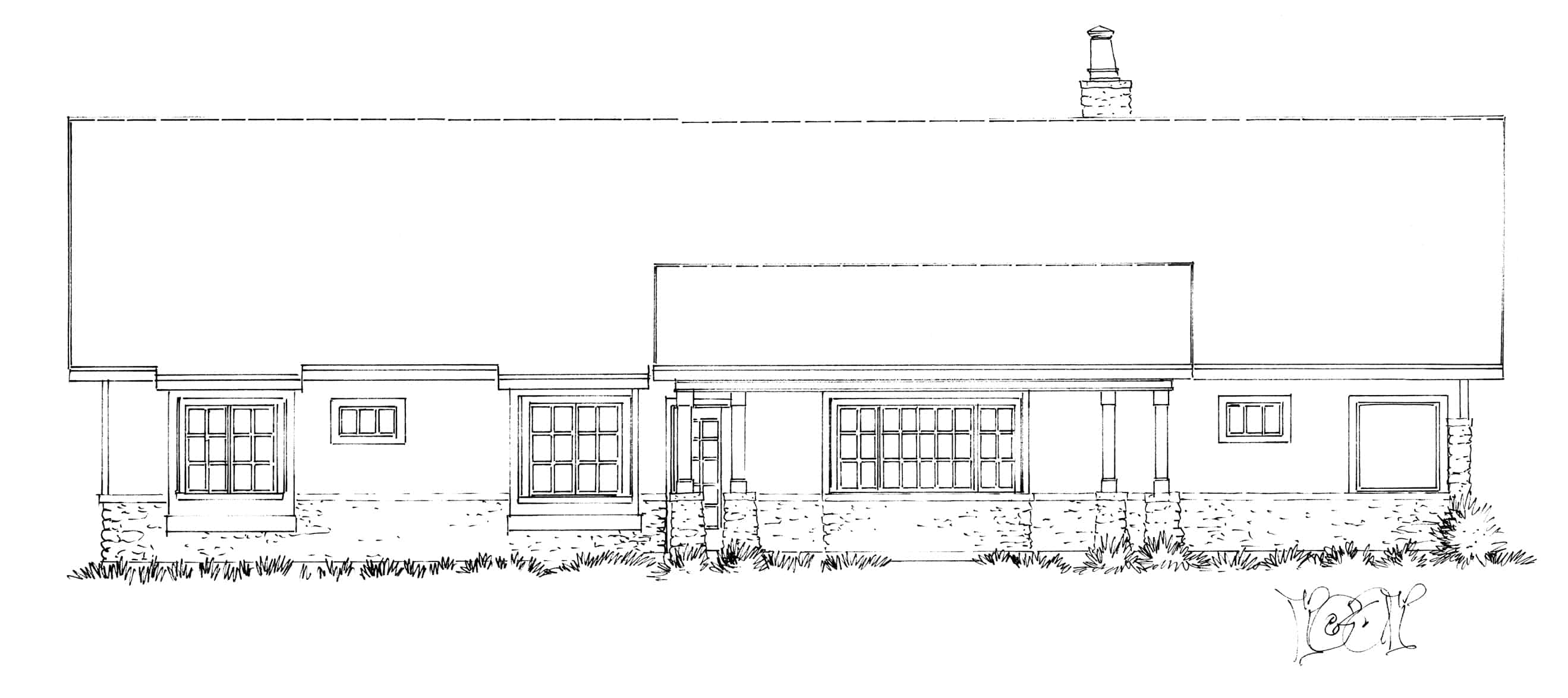 Home Plan Rear Elevation of this 3-Bedroom,2379 Sq Ft Plan -205-1016