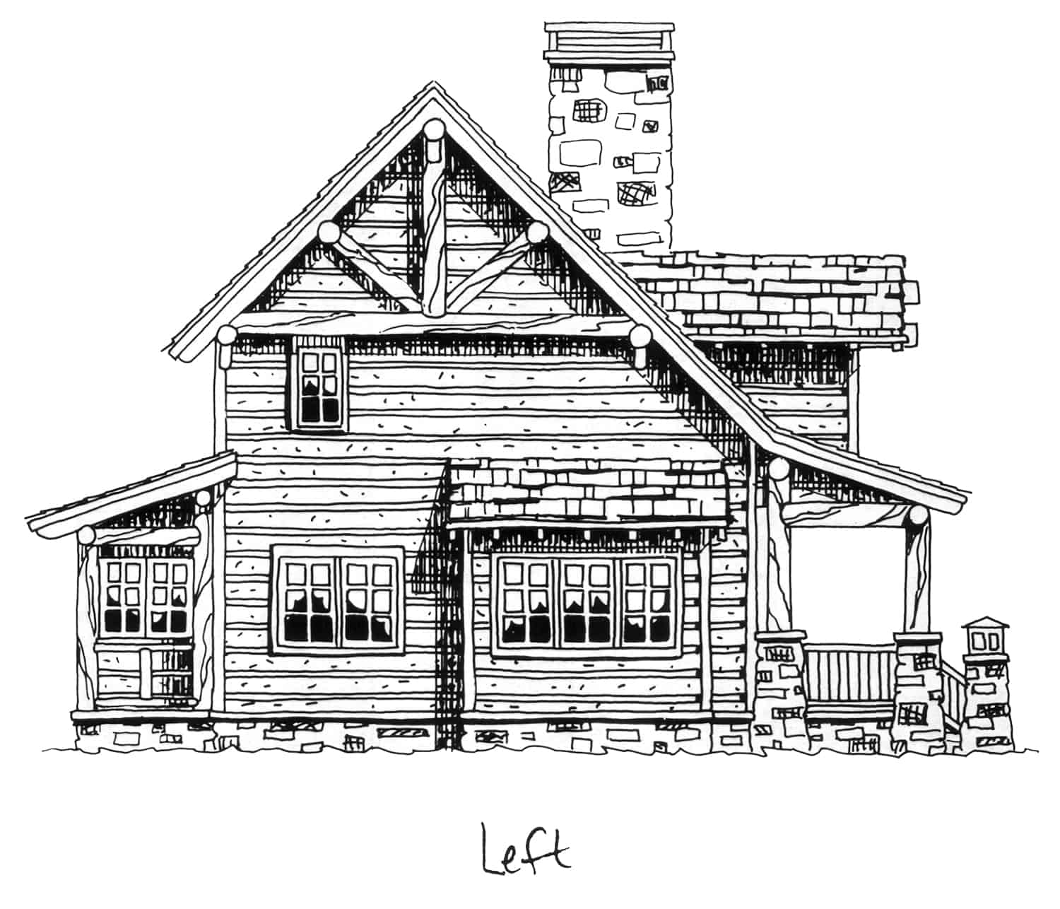Home Plan Left Elevation of this 2-Bedroom,1362 Sq Ft Plan -205-1018