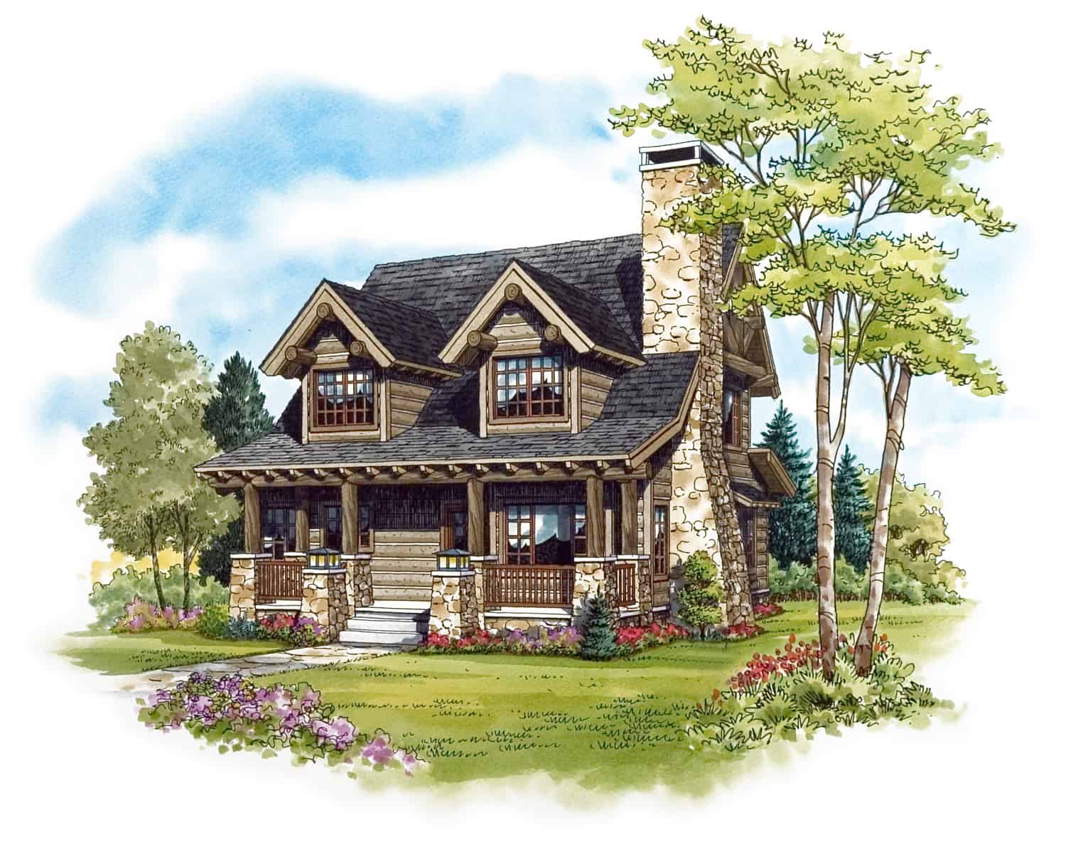 Front View of this 2-Bedroom, 1362 Sq Ft Plan - 205-1018
