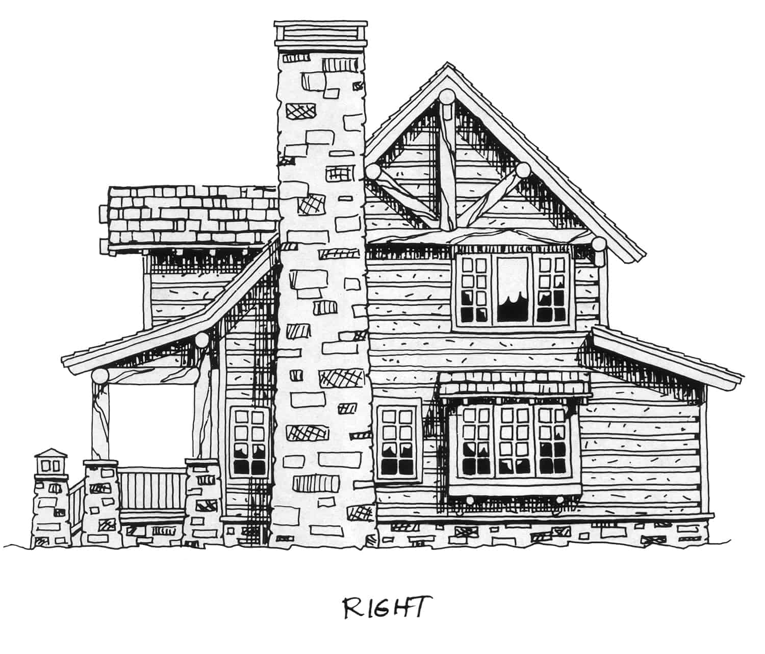 Home Plan Right Elevation of this 2-Bedroom,1362 Sq Ft Plan -205-1018