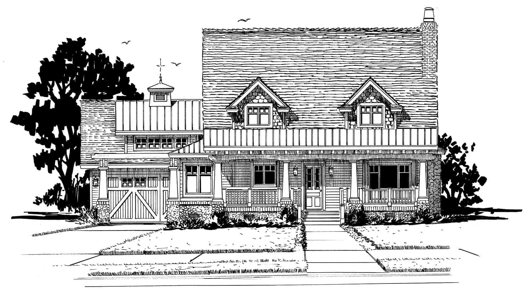 Front View of this 3-Bedroom, 1825 Sq Ft Plan - 205-1020