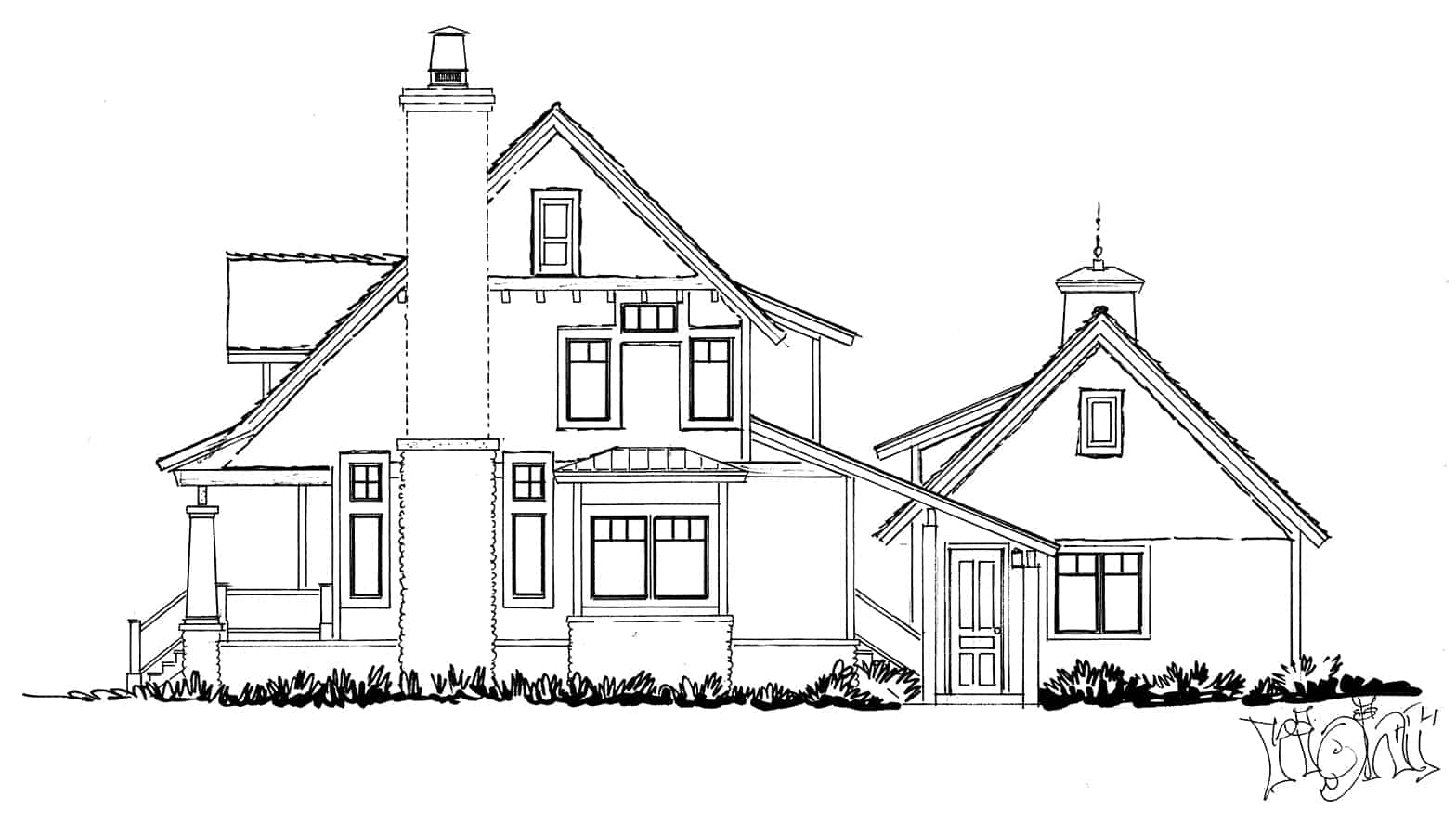 Home Plan Right Elevation of this 3-Bedroom,1825 Sq Ft Plan -205-1020