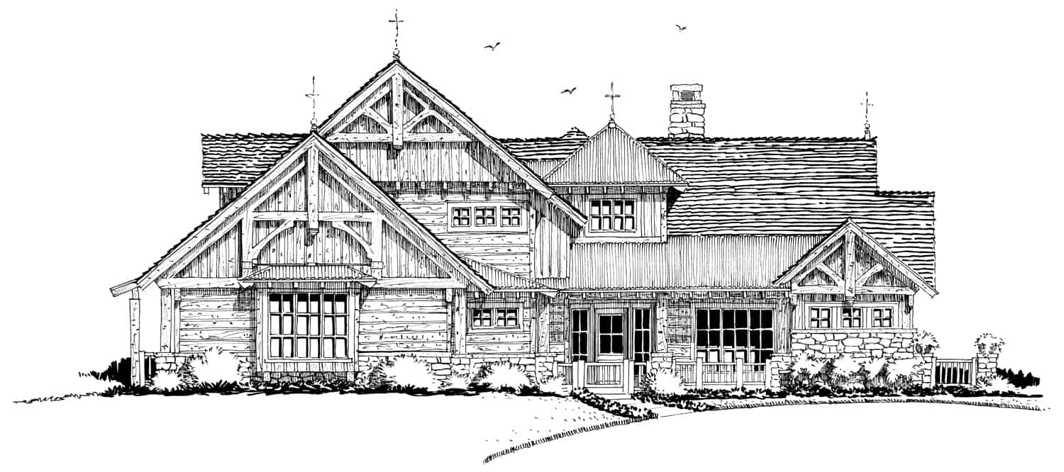 Home Plan Front Elevation of this 4-Bedroom,4960 Sq Ft Plan -205-1021