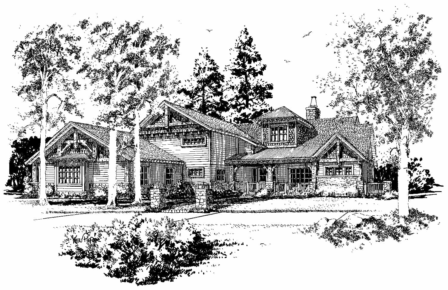 Front View of this 4-Bedroom, 4960 Sq Ft Plan - 205-1021