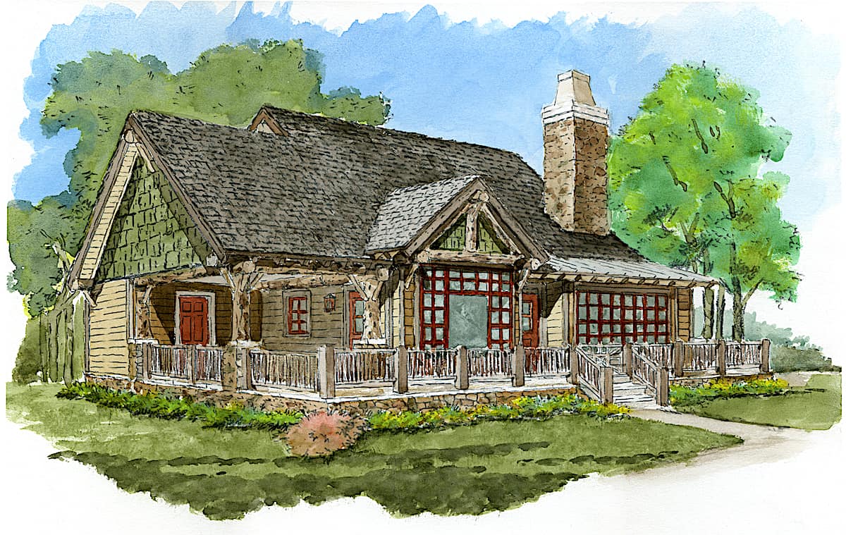 Cottage home (ThePlanCollection: Plan #205-1022)