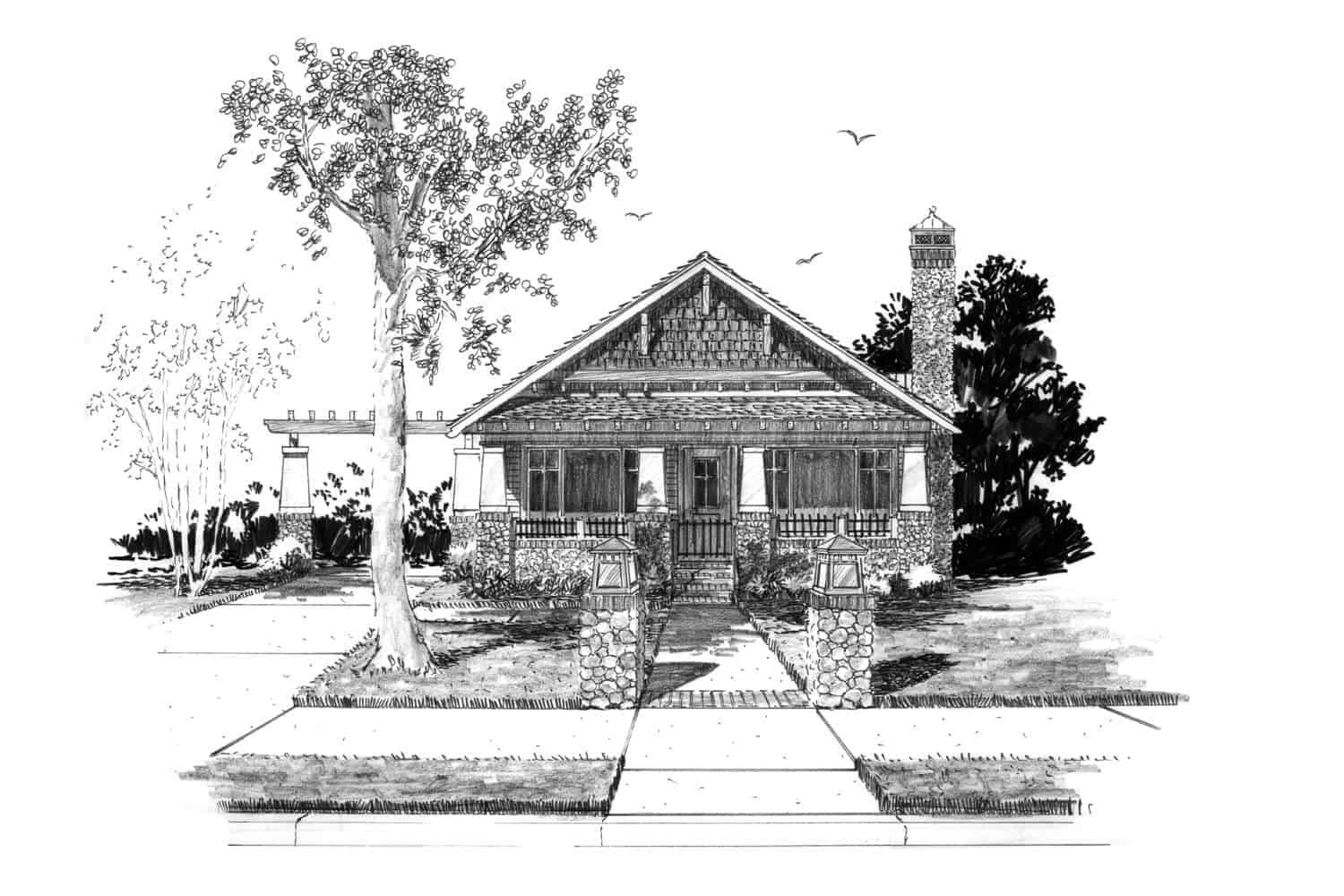 Home Plan Front Elevation of this 2-Bedroom,1164 Sq Ft Plan -205-1228