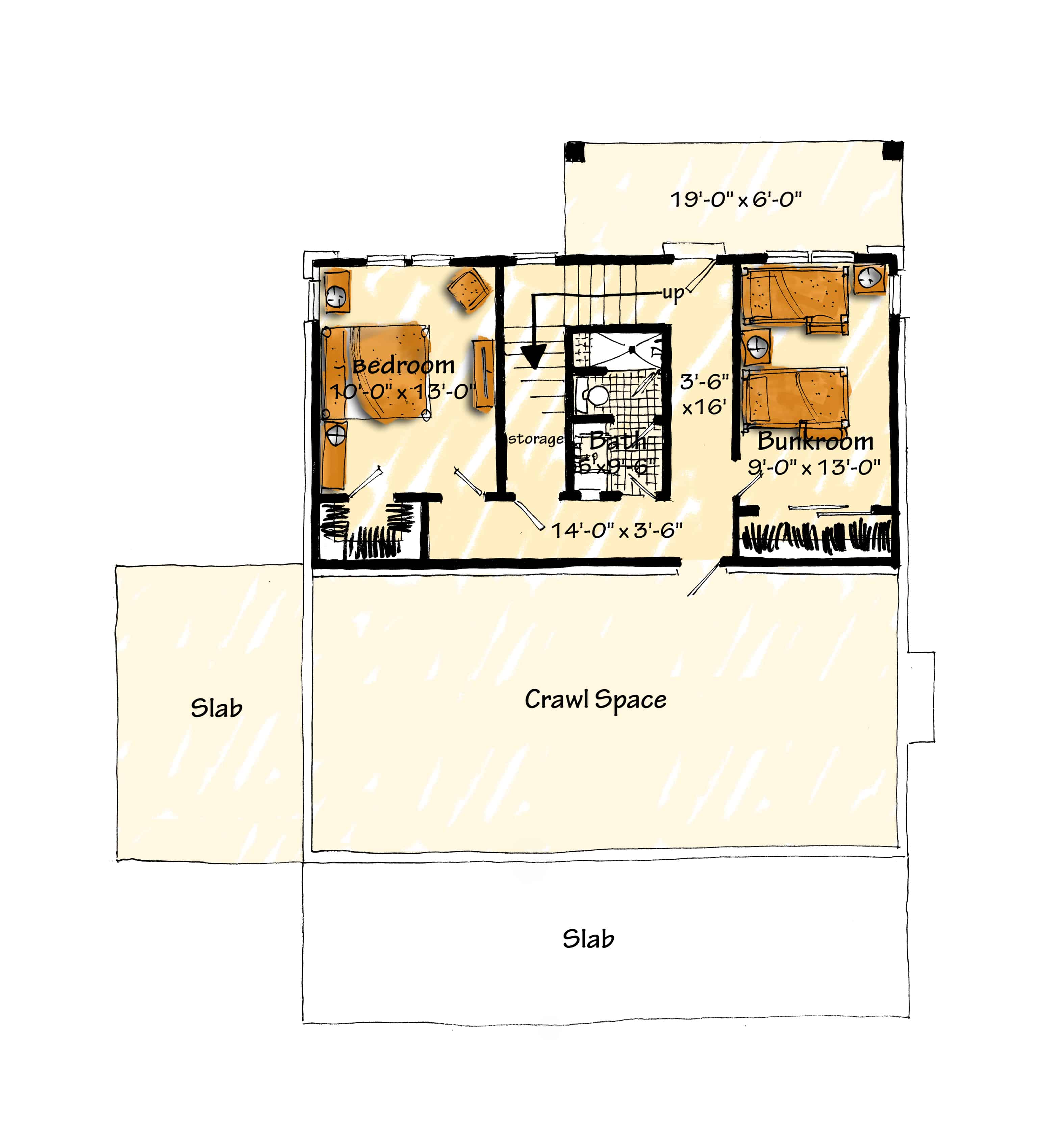 Basement of Traditional Plan #205-1229