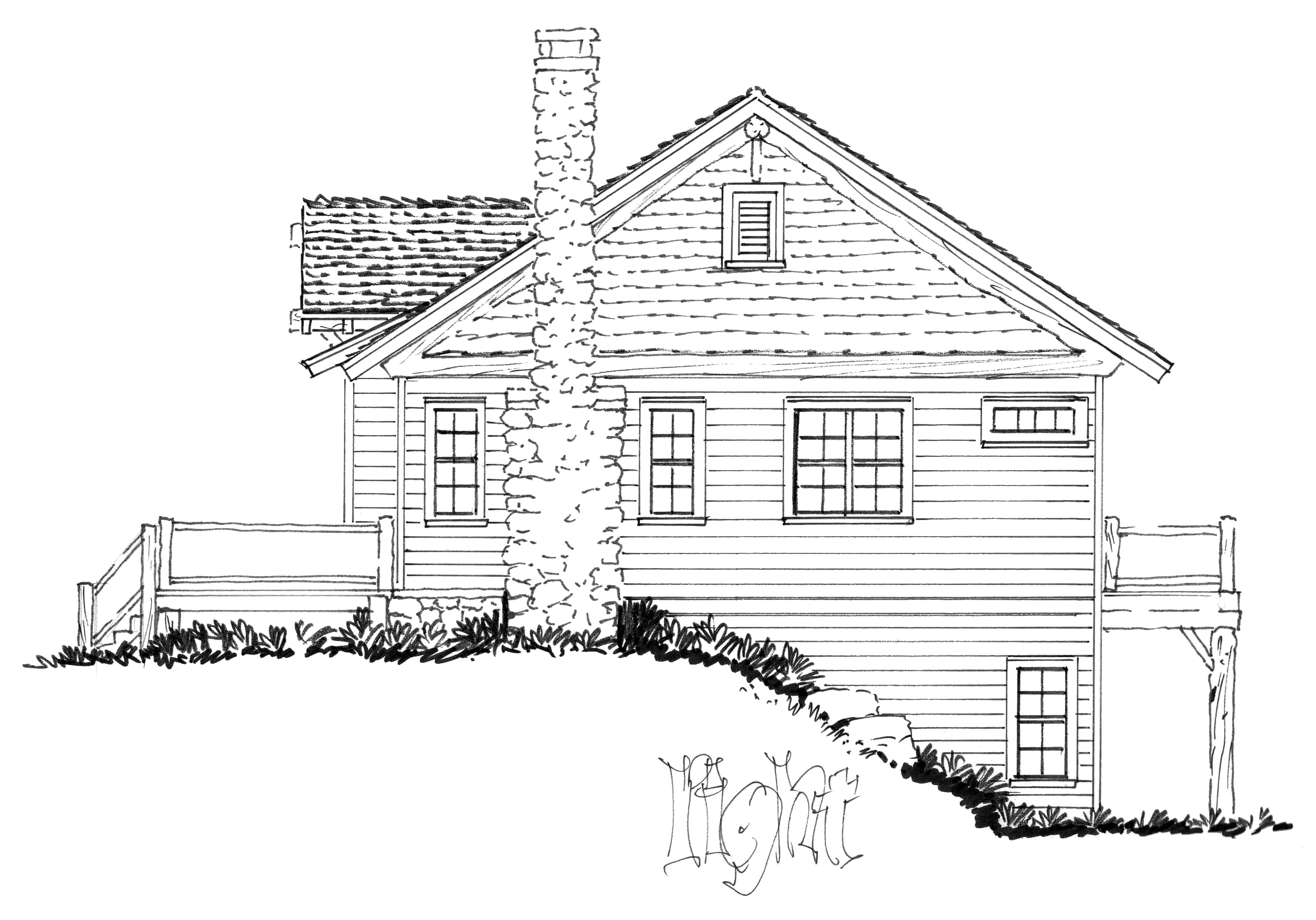 Home Plan Right Elevation of this 3-Bedroom,1755 Sq Ft Plan -205-1229