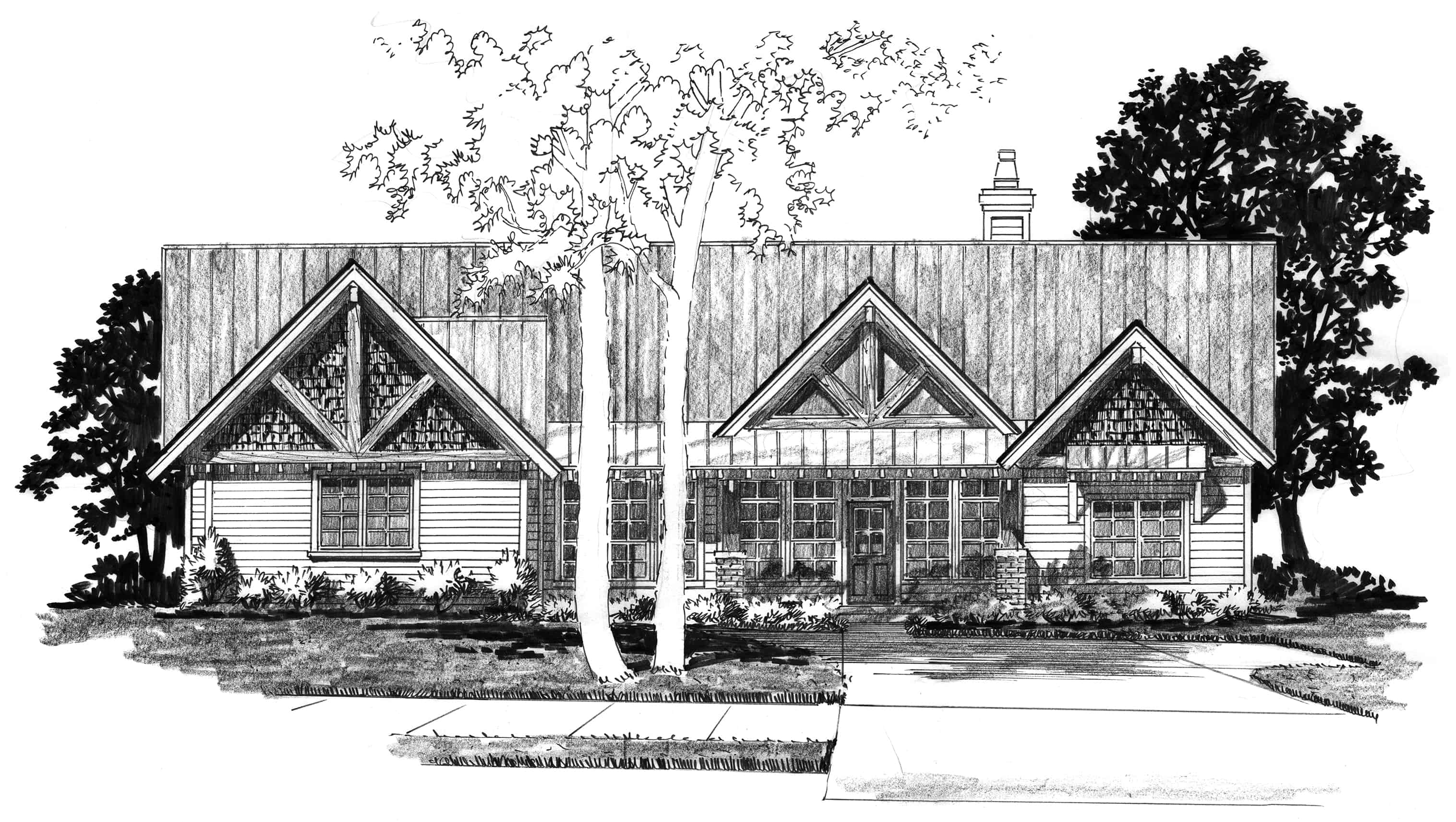 Home Plan Front Elevation of this 3-Bedroom,1892 Sq Ft Plan -205-1231