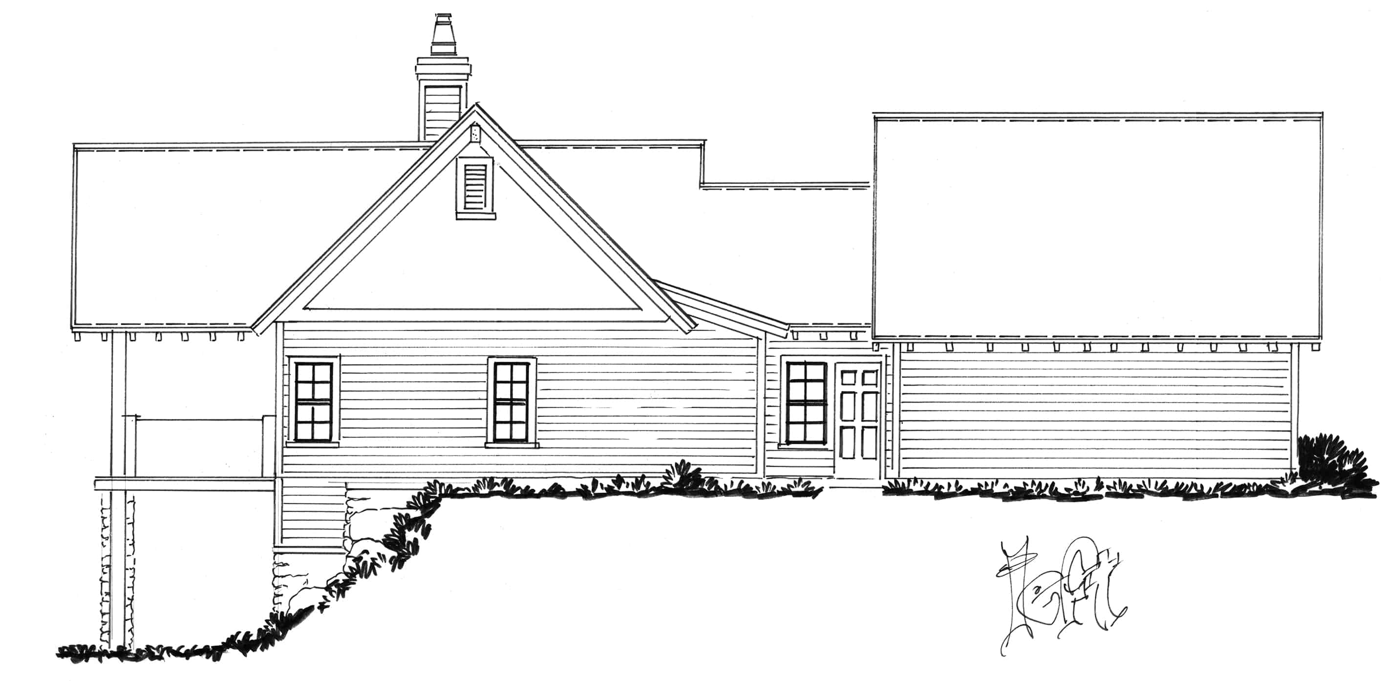 Home Plan Left Elevation of this 3-Bedroom,1892 Sq Ft Plan -205-1231