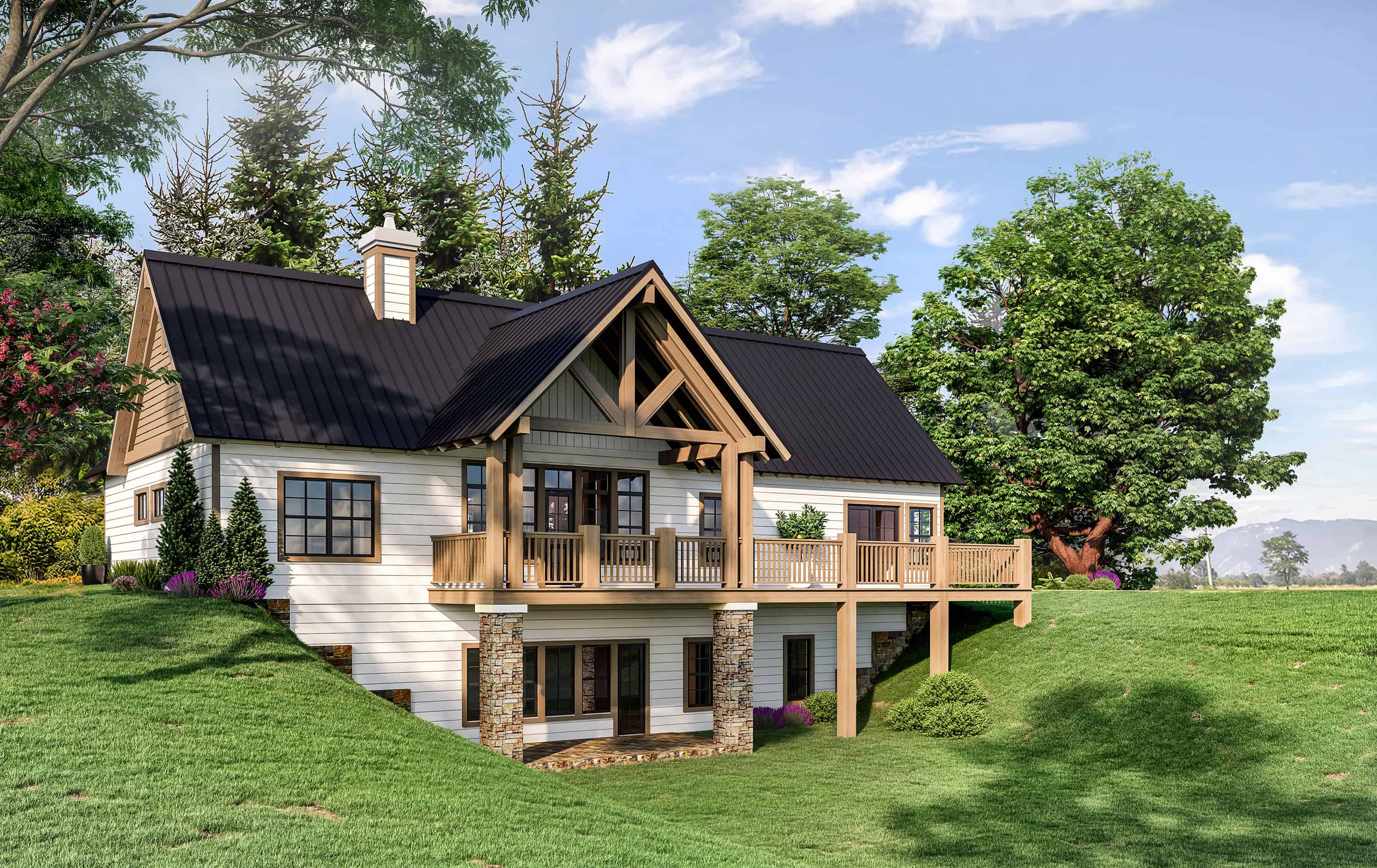 Home Plan Rear Elevation of this 3-Bedroom,1892 Sq Ft Plan -205-1231