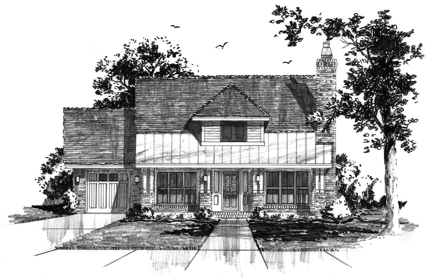 Home Plan Front Elevation of this 2-Bedroom,1166 Sq Ft Plan -205-1232