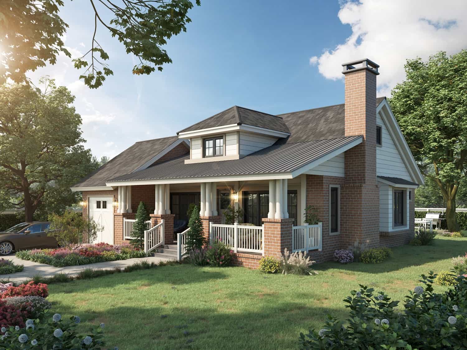 Front elevation of Small House Plans home (ThePlanCollection: House Plan #205-1232)
