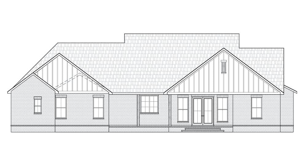 Home Plan Rear Elevation of this 3-Bedroom,2629 Sq Ft Plan -206-1002