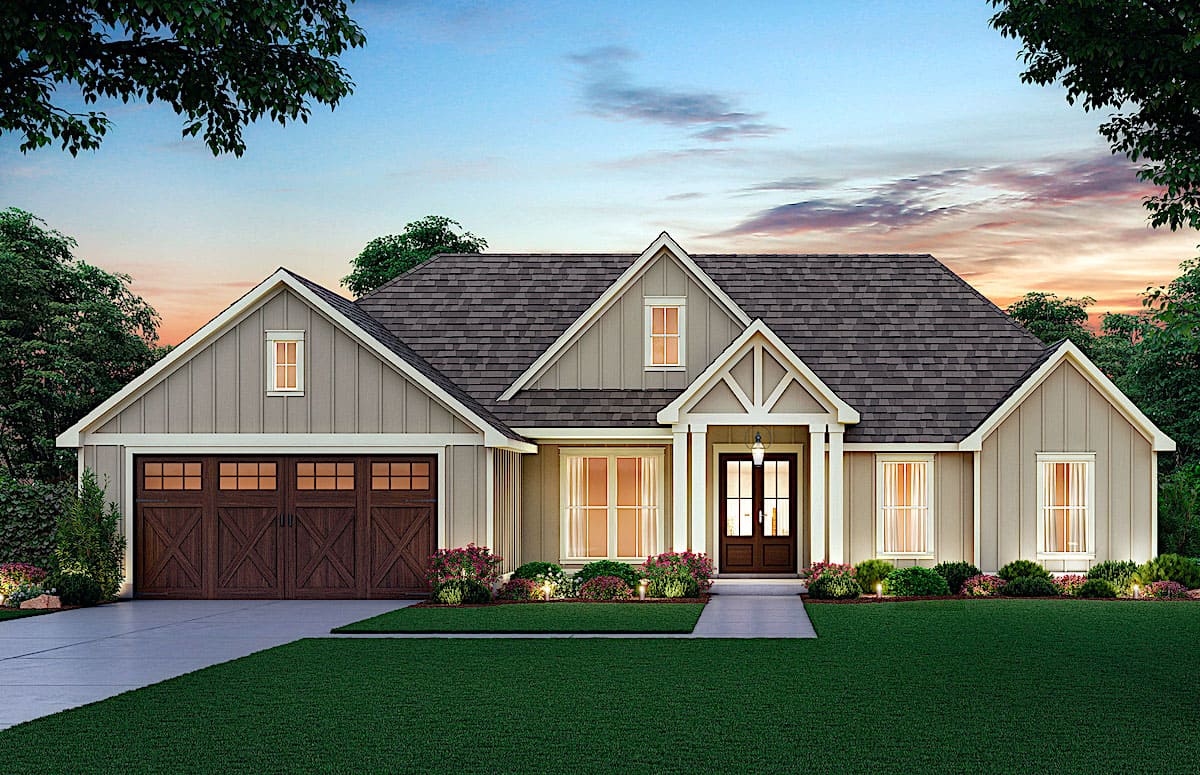 Contemporary Ranch home (ThePlanCollection: Plan #206-1004)