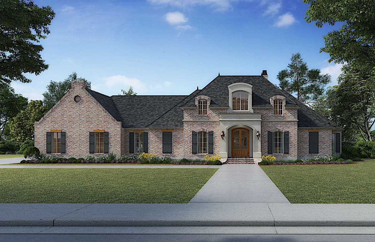 European style house (ThePlanCollection: Plan #206-1005)